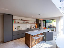 Charleston Gray with warm wood kitchen in Bath  | Raison Home - 1