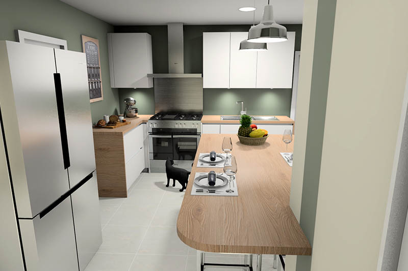 Cuisine blanc et bois fonctionnelle| Raison Home Belgium - 5