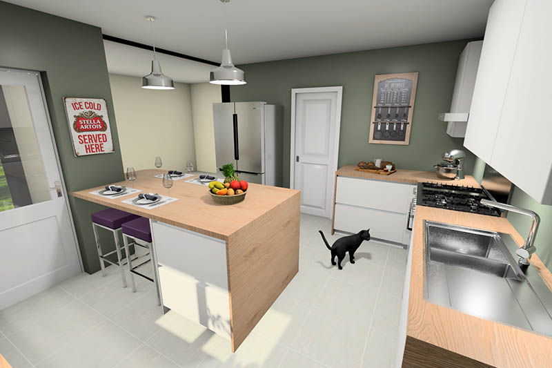 Cuisine blanc et bois fonctionnelle| Raison Home Belgium - 1