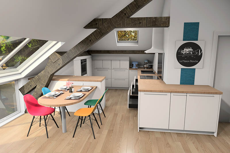 Cuisine sous pente | Raison Home Belgium - 1