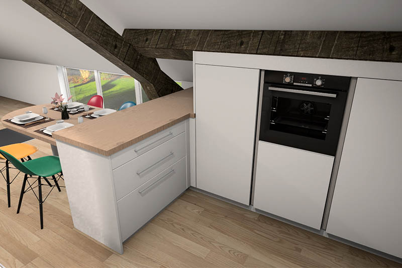 Cuisine sous pente | Raison Home Belgium - 3