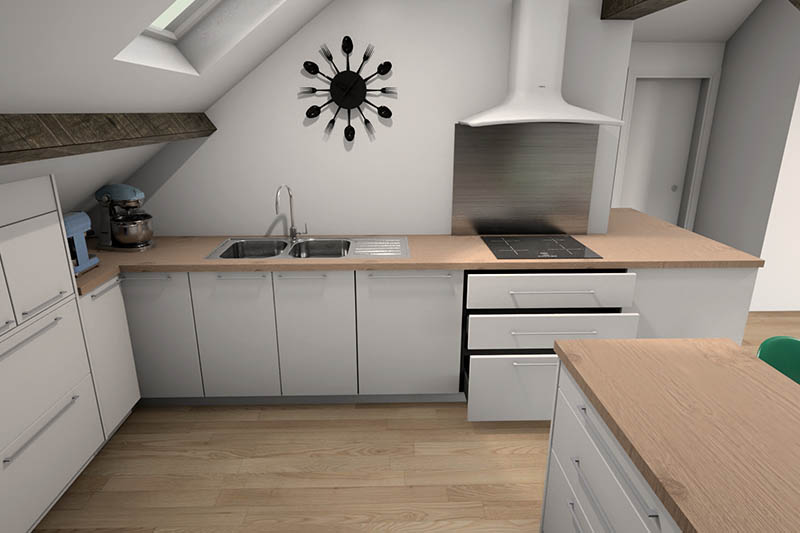 Cuisine sous pente | Raison Home Belgium - 5