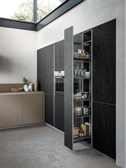 Tall integrated storage cabinet