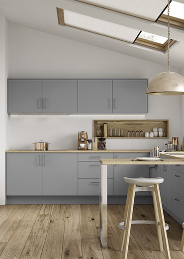 Grey and wooden kitchen style