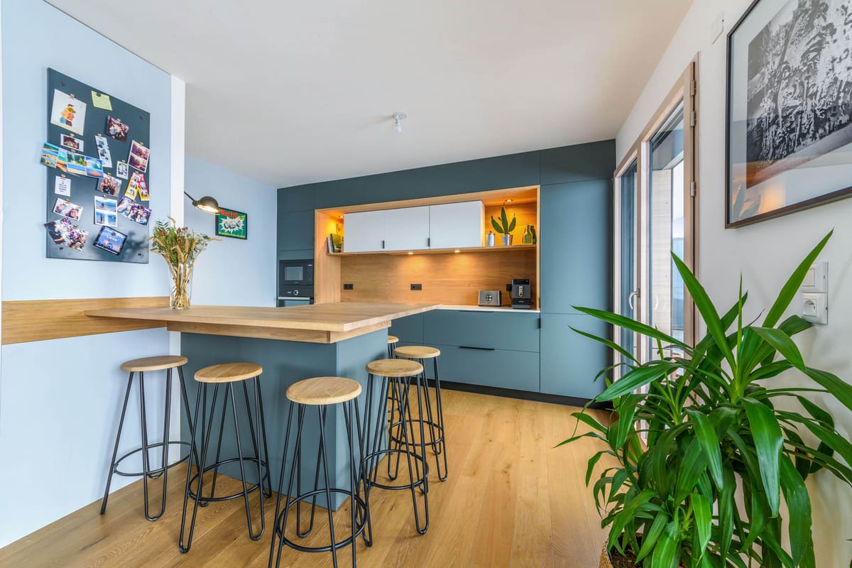Modern style kitchen turquoise  9