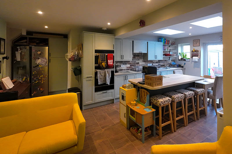 Two Tone Green Kitchen  in Warwickshire 2