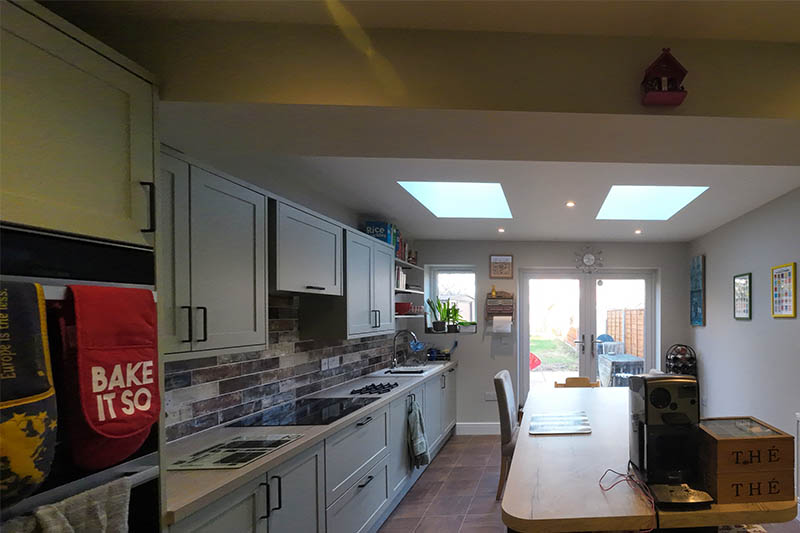 Two Tone Green Kitchen  in Warwickshire 4