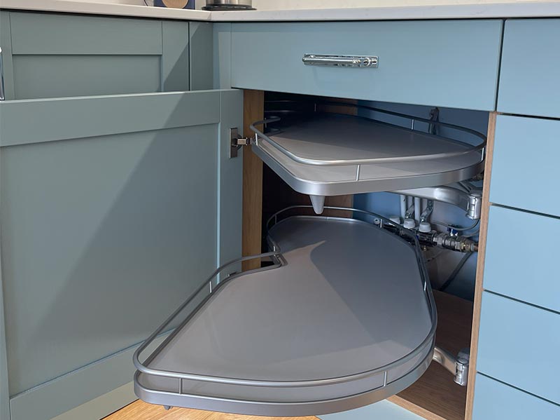 Pale blue shaker kitchen in Wimborne 4