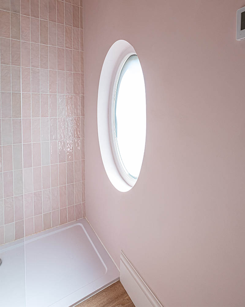 Pink Shower room in Bath  3