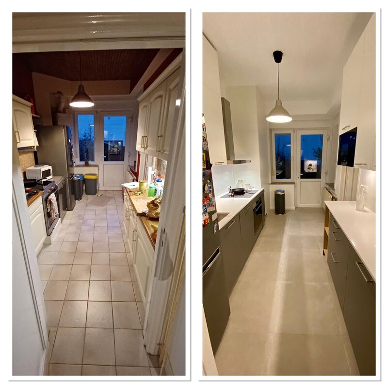 Cuisine moderne bois et blanc à Bruxelles 8