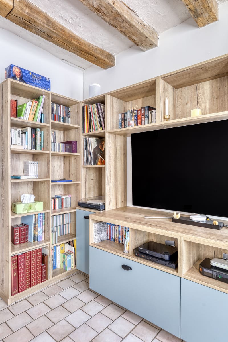 Meuble TV et bibliothèque bois et gris à Bléré 6