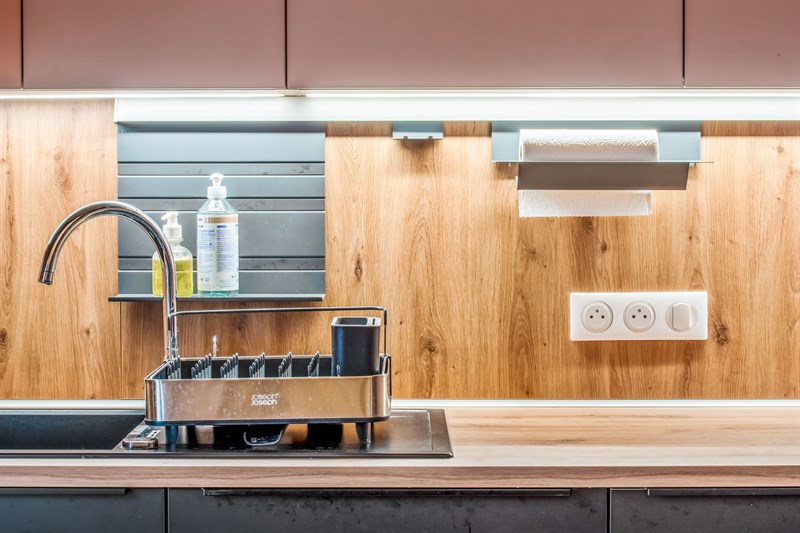 Cuisine moderne rose en forme L 6