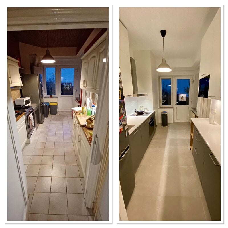 Cuisine moderne bois et blanc à Bruxelles 8