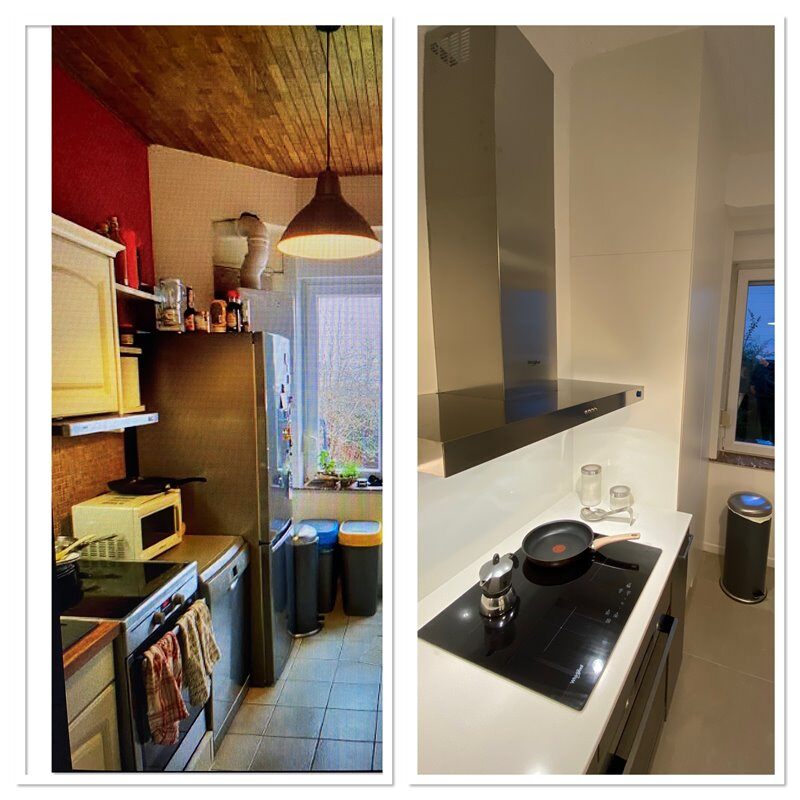 Cuisine moderne bois et blanc à Bruxelles 9