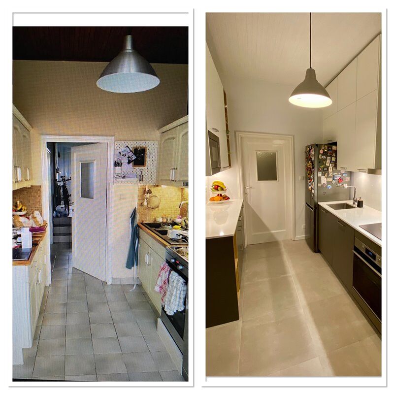 Cuisine moderne bois et blanc à Bruxelles 10
