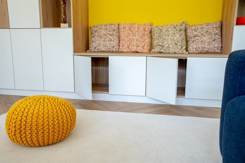 Grands rangements design avec niches et banquette au Havre | Raison Home - 6