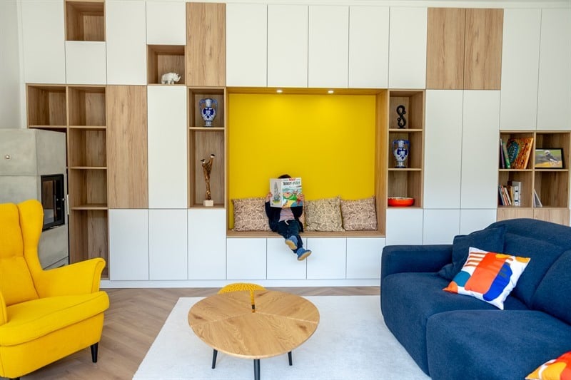 Grands rangements design avec niches et banquette au Havre | Raison Home - 7